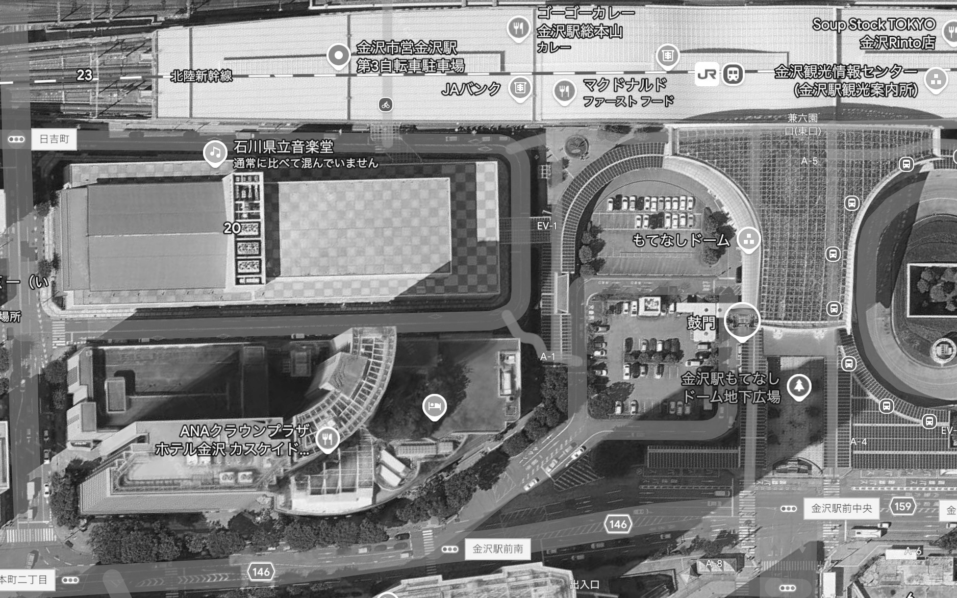 金沢駅→ANA 動線マップ