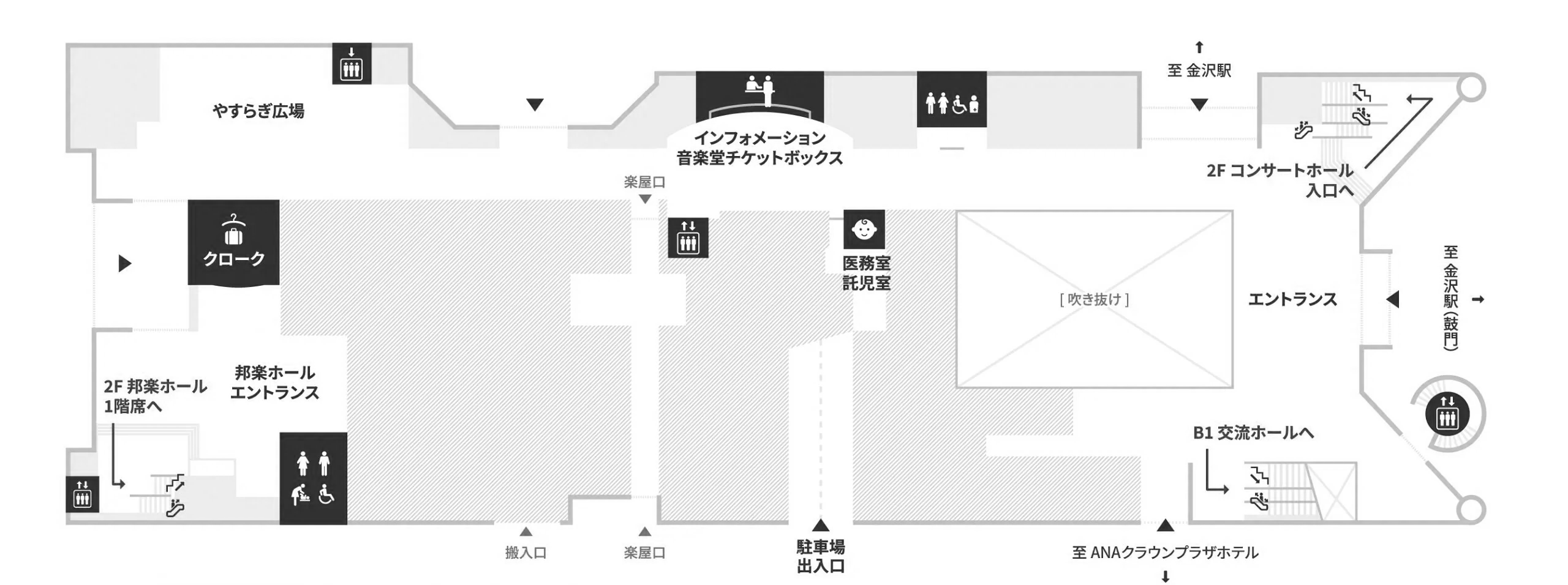 音楽堂1階フロア図